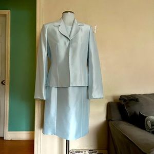Ann Taylor Ice Blue Dress Suit 4 petite excellent condition! 4p Vintage